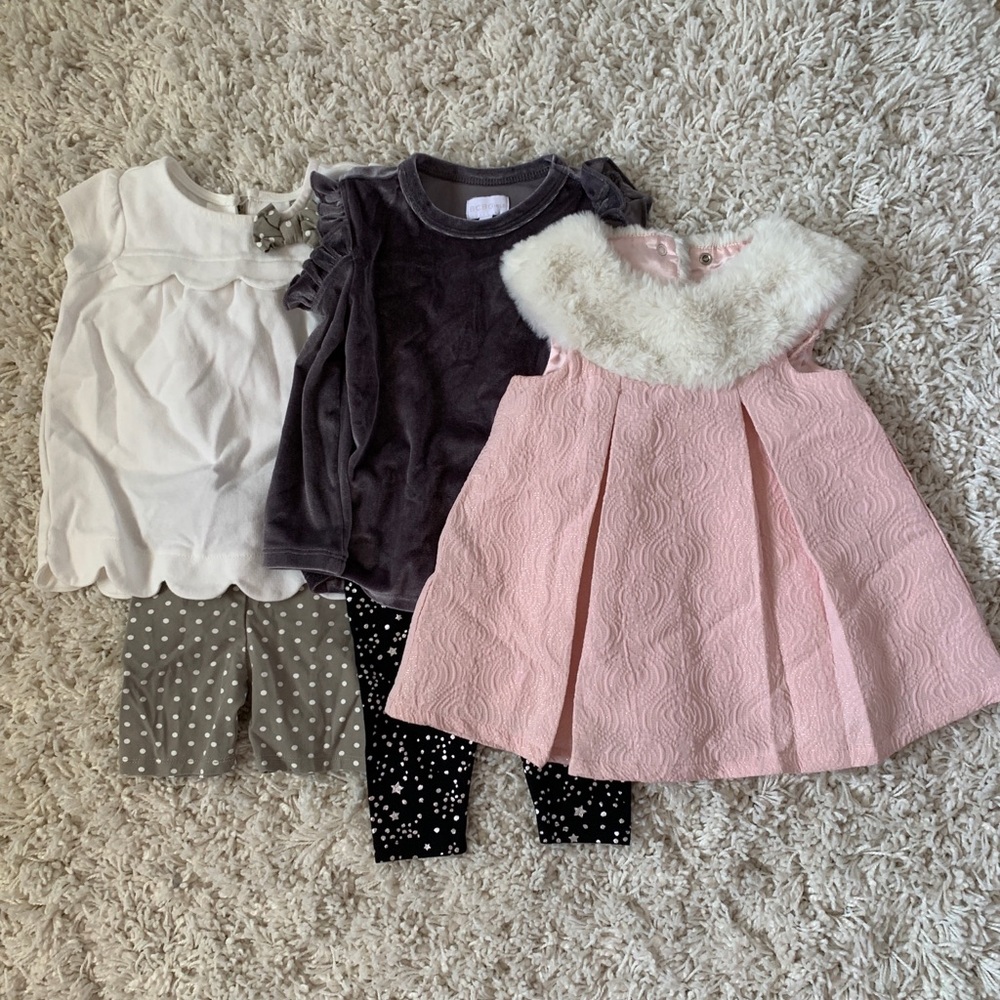 Baby girl varying clothes
